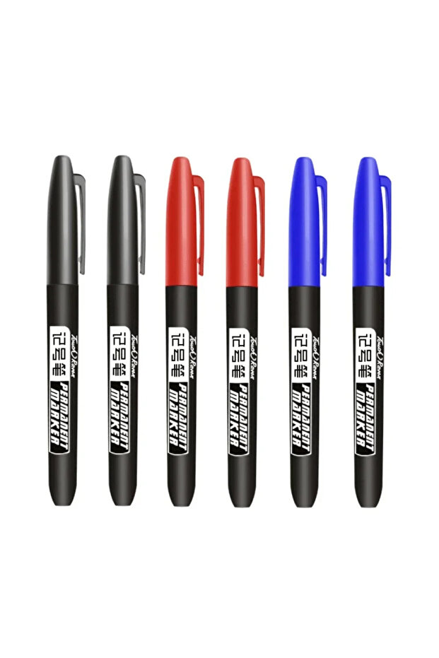 2 Black 2 Red 2 Blue 6-20PCs/Set PermanentMarker Pen Fine Point Waterproof Markers Thin Nib Crude Ni