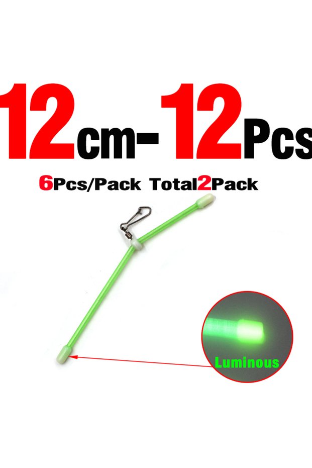 Size 12cm MNFT 12Pcs Fishing Anti-Tangle Feeder Boom Luminous Anti Tangle Booms With Snaps Tube Bala