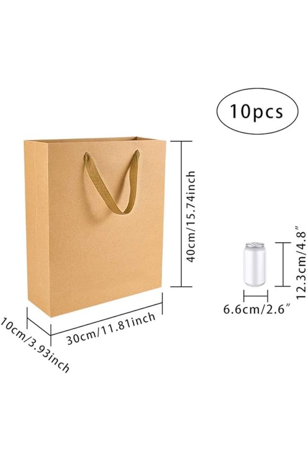 Other 40x30x10cm 10pc 10 Pack Kraft Paper Shopping Bags 7 x 8.6 x 4.3" Paper Bags with Handles Gift