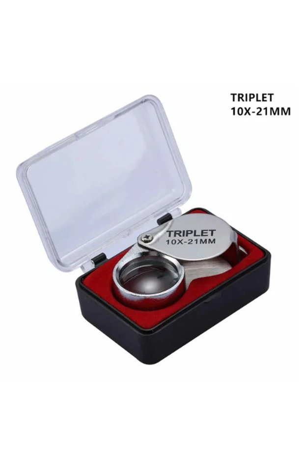 Silver 10X 10-30X Pocket Loupe Magnifier Jewelry Magnifying Glass Foldable Diamond Lupa Triplet Jewe