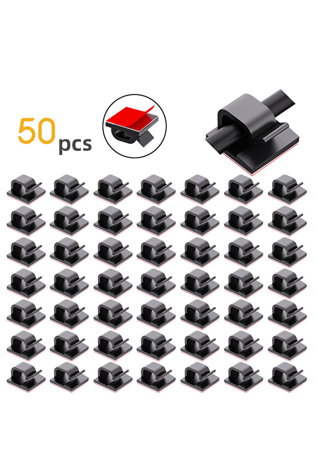50PCS 50pcs Self Adhesive Outdoor Cable Clips Light Clip Decoration Cord Management Clamps Cable Fo