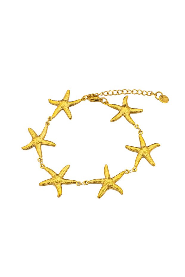 Gold-color 2025 New Gold Color Stainless Steel Starfish Bracelet for Women - Cute Adjustable Jewelry