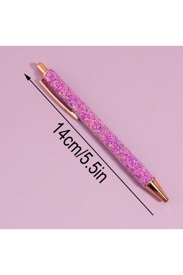 Magenta Glitter Click Sparkle Ballpoint Pens for Writing, Cute Novelty Pens Gift for Women Girls Sch