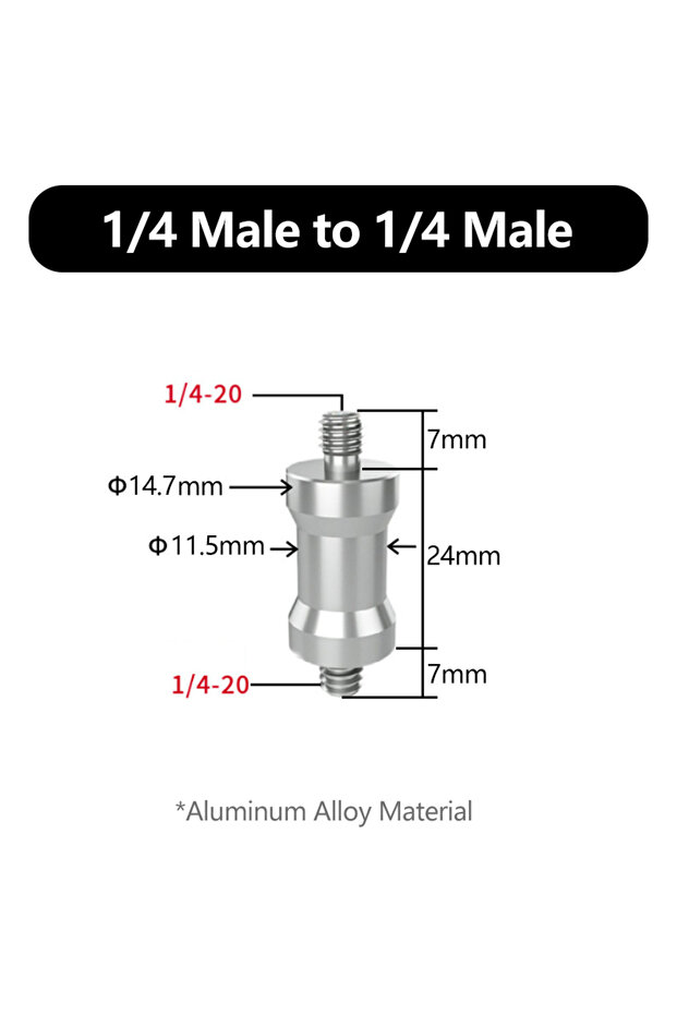 Aluminum adapter D 1/4" to 3/8" Screw Adapter Converter Threaded Spigot Mount for GoPro Action Camer