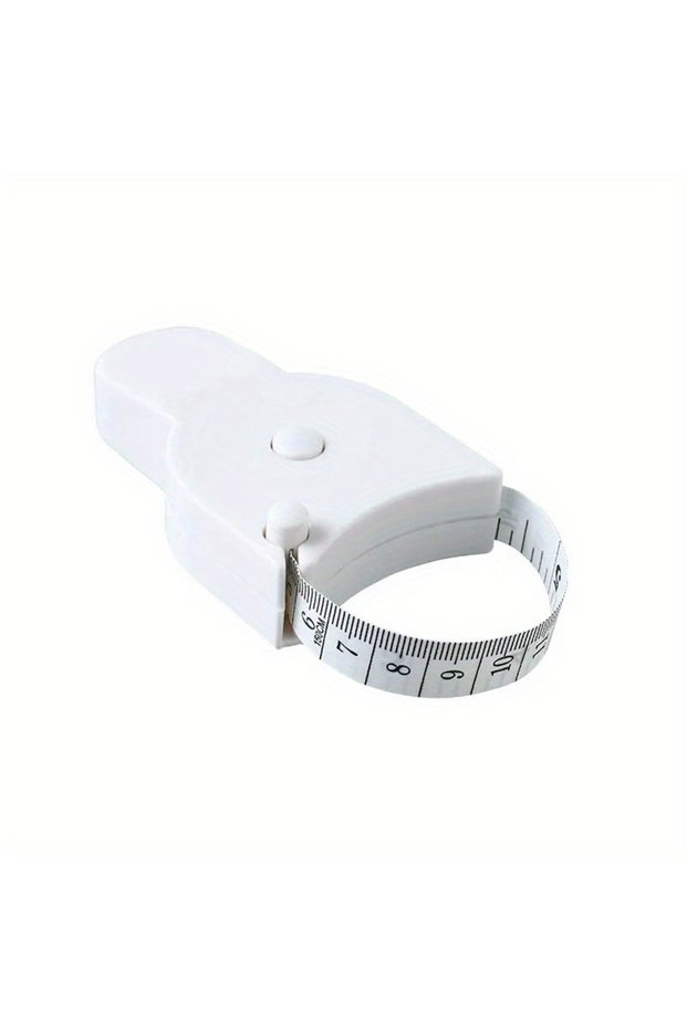 White 1pcs Automatic Retractable Tape Measure; Sewing Ruler; Measuring Tool; Body Fat Weight Measure