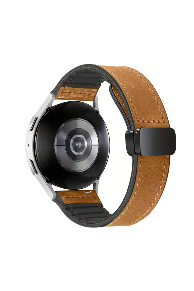 22MM Crazy Light Brown Leather Silicone Strap For Watch S4 S3 S2 S1 Pro Active 20mm 22mm Sport Sili