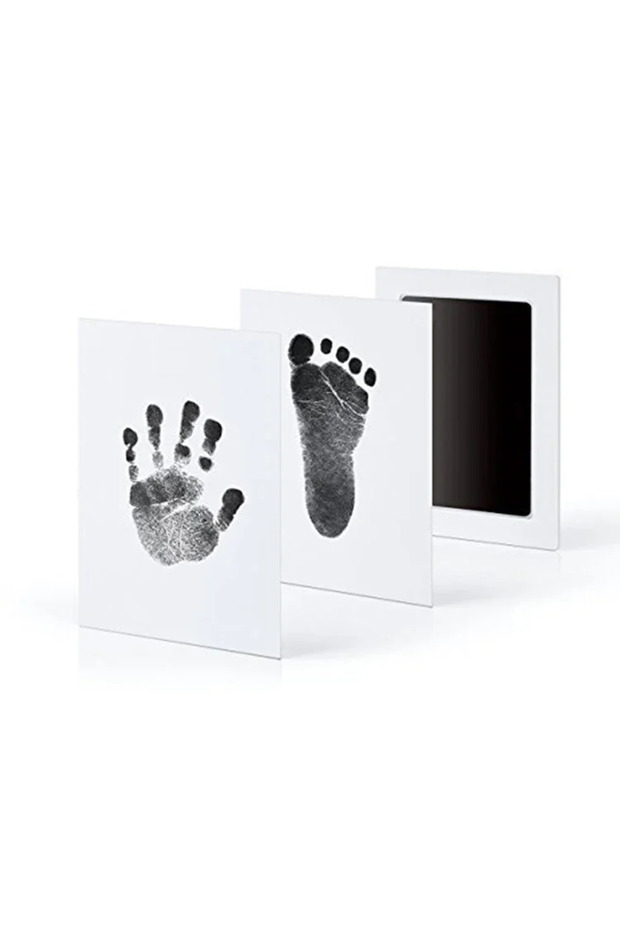 C14-Black Safe Non-toxic Baby Footprints Handprint No Touch Skin Inkless Ink Pads Kits for 0-10 Mont