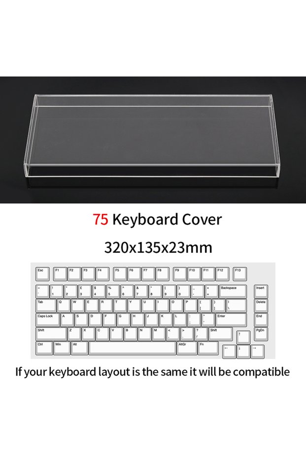 75 key Acrylic Keyboard Clear Protector Case Mechanical Keyboard Dust Cover For 60/61/64 96 98104/10