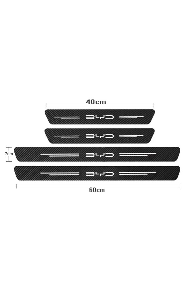 M-BYD-4PCS Car Door Trunk Threshold Scuff Carbon Fiber Decals Stickers For BYD M6 G3 G5 T3 13 F3 F0
