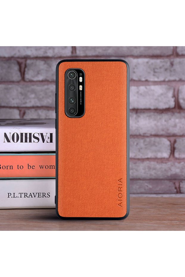 mi Note 10 Lite Orange Textile Case for Xiaomi Mi Note 10 Lite Soft TPU with Hard PC 3in1 Material P
