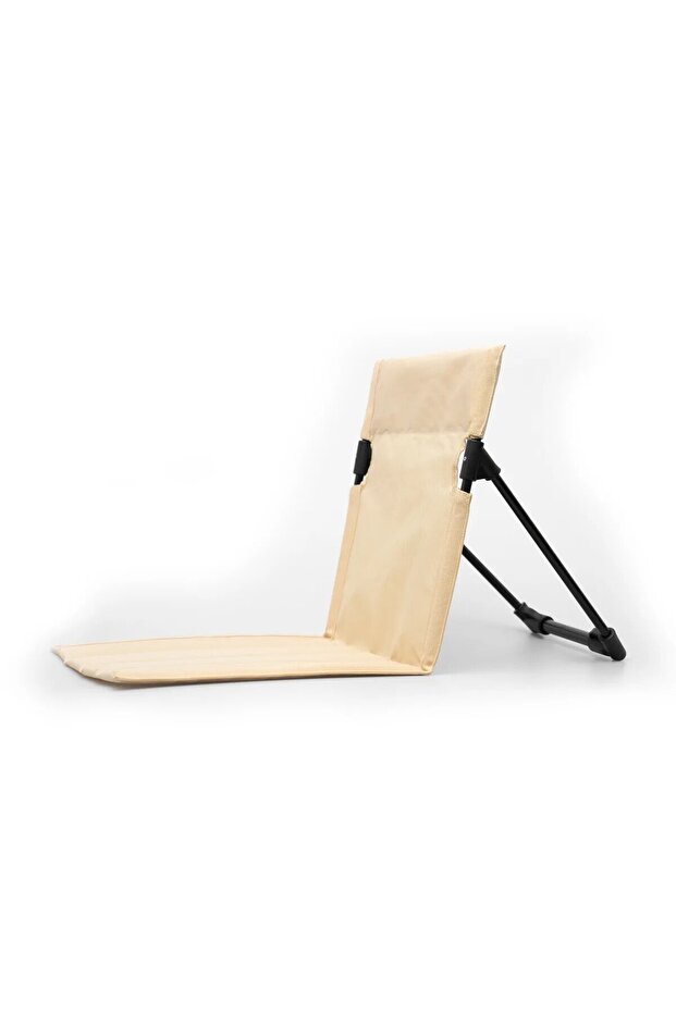 White Foldable Camping Chair Outdoor Garden Park Single Lazy Chair Backrest Cushion Picnic Camping F