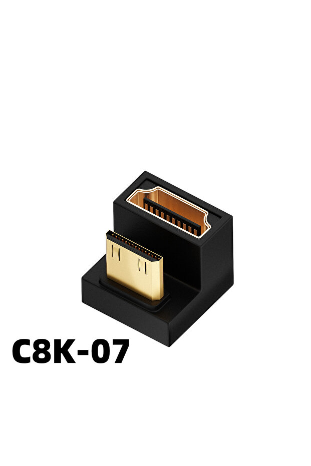 BSN 1PCS 8K HDMI Adapter C8K-07 360 Degree Angled U-shaped L Converter Mini HDMI Male to HDMI-compat