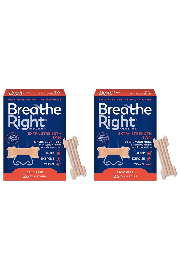 2 box Breathe Right Nasal Strips Extra Strength Tan Nasal Strips,Stop Snoring Drug-Free Snoring Solu