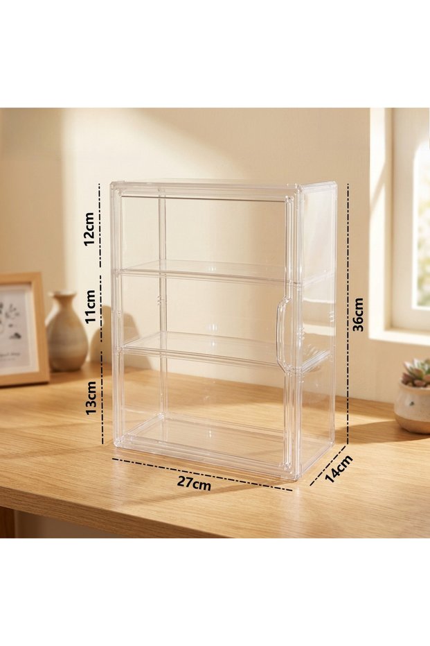 Two-layer partition Transparent Storage Box with Partition Dustproof and Moisture-resistant Acrylic
