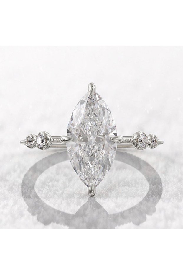 7 F1494 Huitan AAA Crystal Marquise Cubic Zirconia Rings for Women Fashion Thin Ring Engagement Wedd