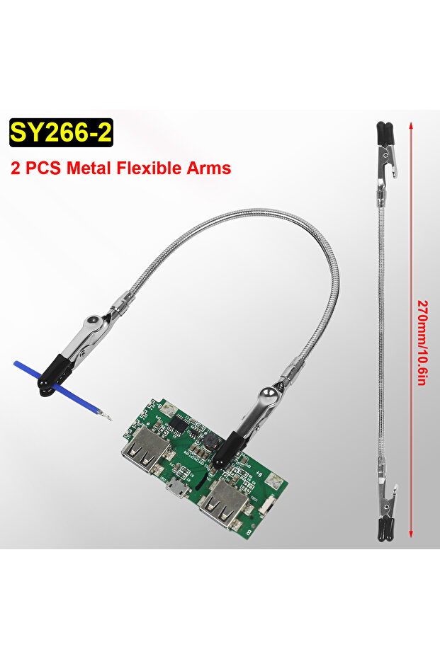 SY266-2 Toolour Helping Hands Soldering Tool Metal Gooseneck Arms 4/8 Alligator Clips for Assembly R