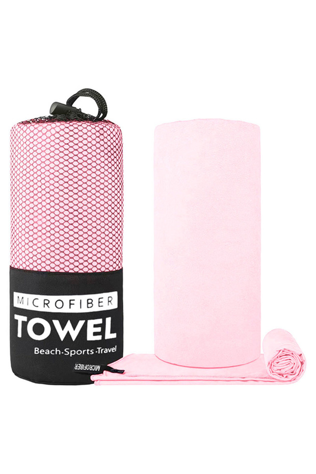 80x180cm Pink 1pc Absorbent and Quick Drying Microfibre Travel Towel Quick Drying Super Soft Compact