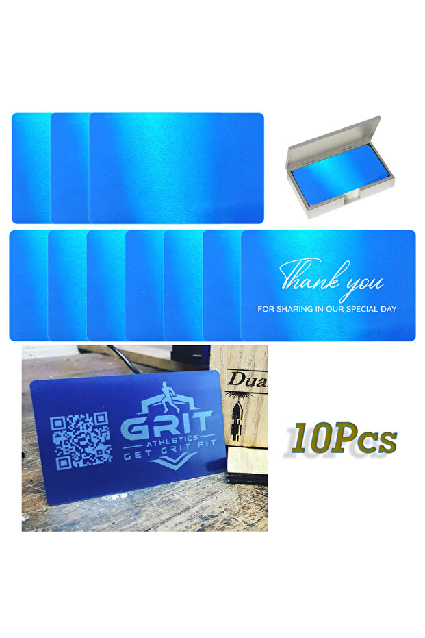 10Pcs 0.2mm blue 10Pcs Laser Engraving Blanks Aluminum Alloy Sheets for CNC Engraving Laser Crafting