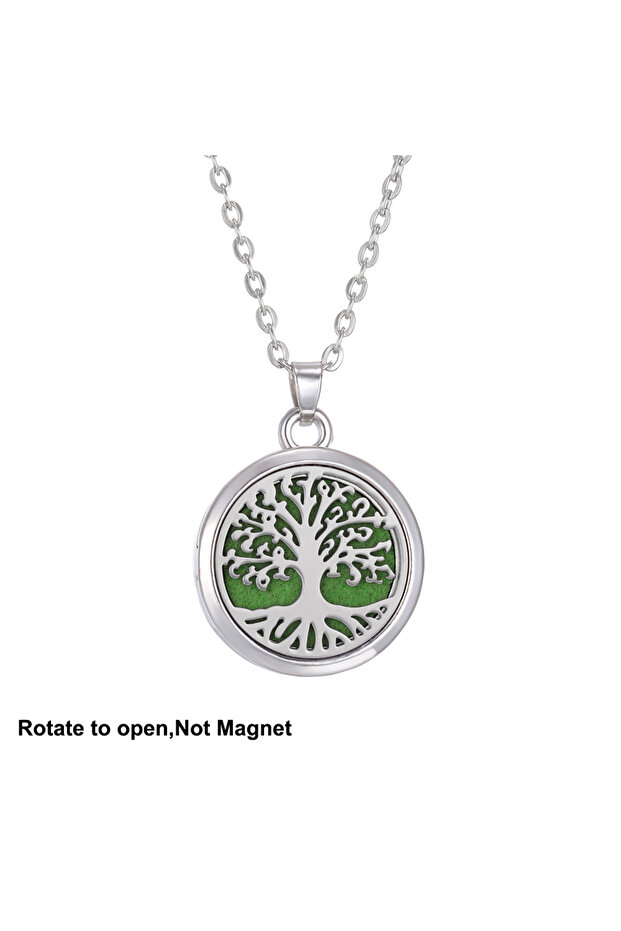 XN061-1 New Tree Of Life Aromatherapy Necklace Stainless Steel Essential Oil Diffuser Amulet Perfume
