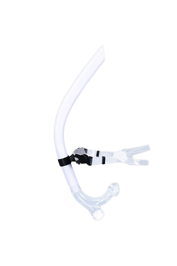Adult-White Swim Training Snorkel Center-Mount Front ComfortableMounted Silicone Mouthpiece Junior S