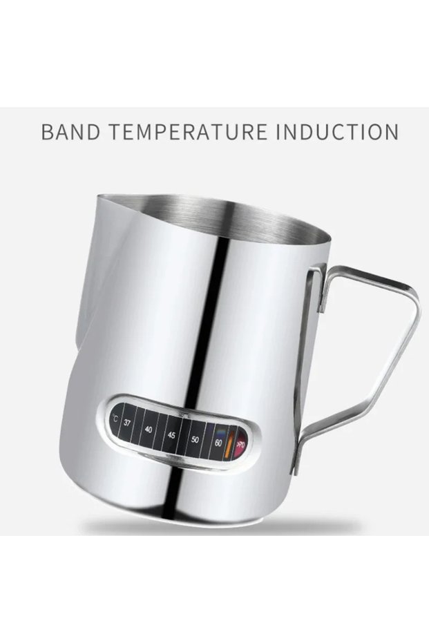 350ml 350mL Stainless Steel Milk Frothing Pitcher Temperature Display Milk Frother Pitcher Jug Cup f