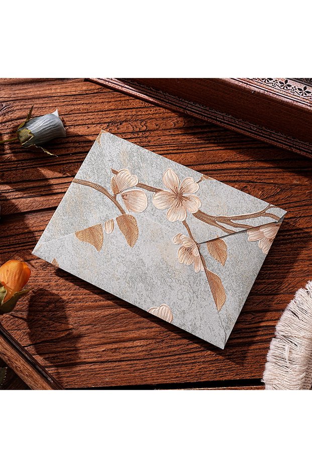 C 10pcs Oriental Yunjin Brocade Vintage Embossed Letter Envelope Elegant Envelope for Invitation Com