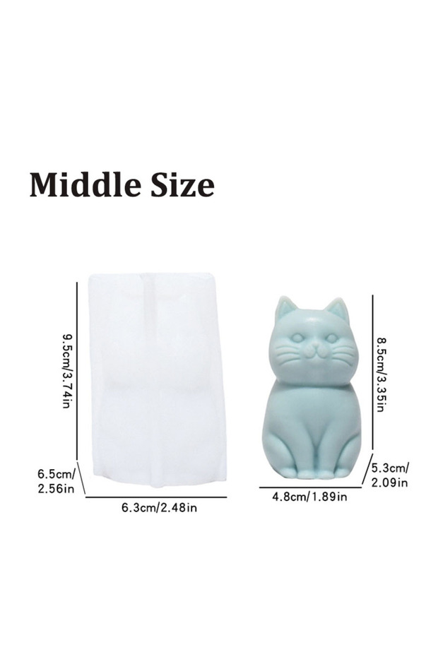 M Sitting Cat Silicone Mold Handmade Soap Candle Making Supplies DIY Kitten Candle Soap Plaster Cra.