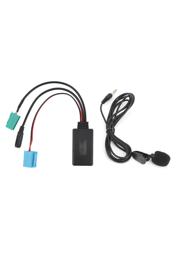 black 6Pin Bluetooth Audio Cable Car Stereo AUX‑IN Adapter with Microphone Fit for Clio/Espace/ AUX