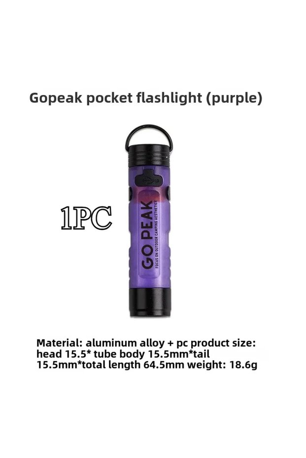1PC Purple GOPEAK 5050 LED Small Light Key Clip Cap with 7 Colors Outdoor Emergency Pocket Flashligh