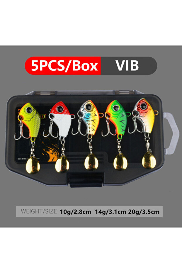 10g 5PCS-Box 5 PCS In Tackle Box Tail Spinner Casting Metal Jig Blade Sea Fishing Lures Spinner For