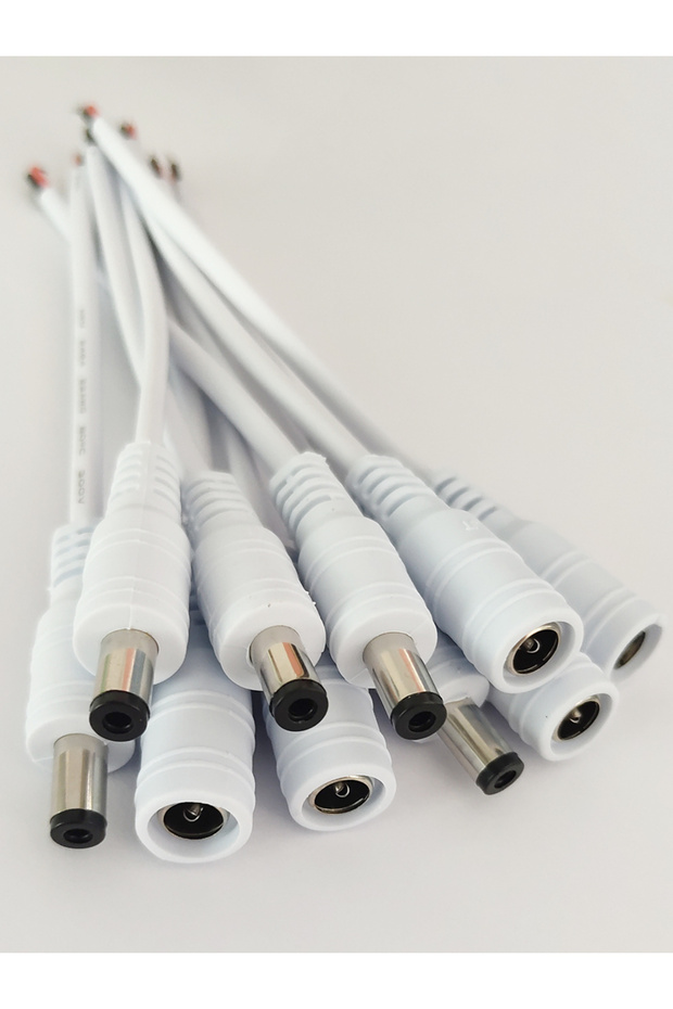 5 pairs white 10Pcs 5.5x2.1mm DC Male Female Power Plug Cable Wire Jack Adapter Connector for CCTV S
