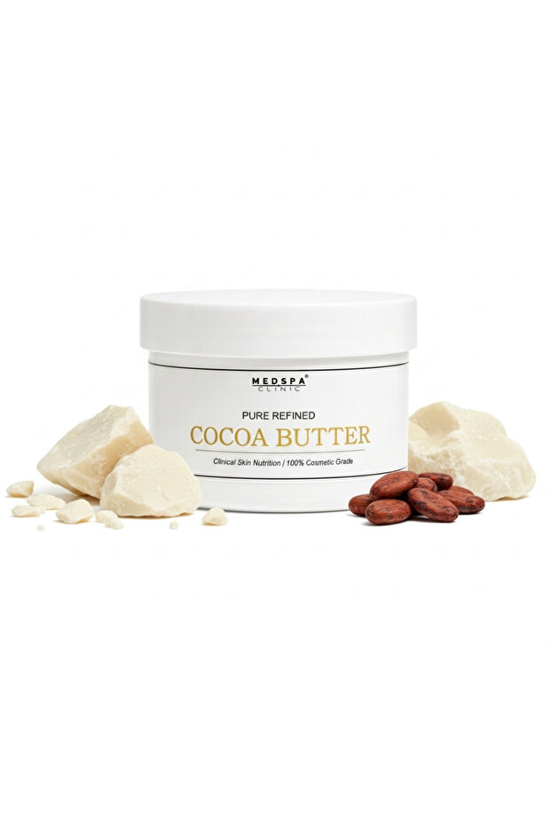 Refined Cocoa Butter 100%, Natural Moisturizing Butter for Skin Hair Body Lips, Odorles