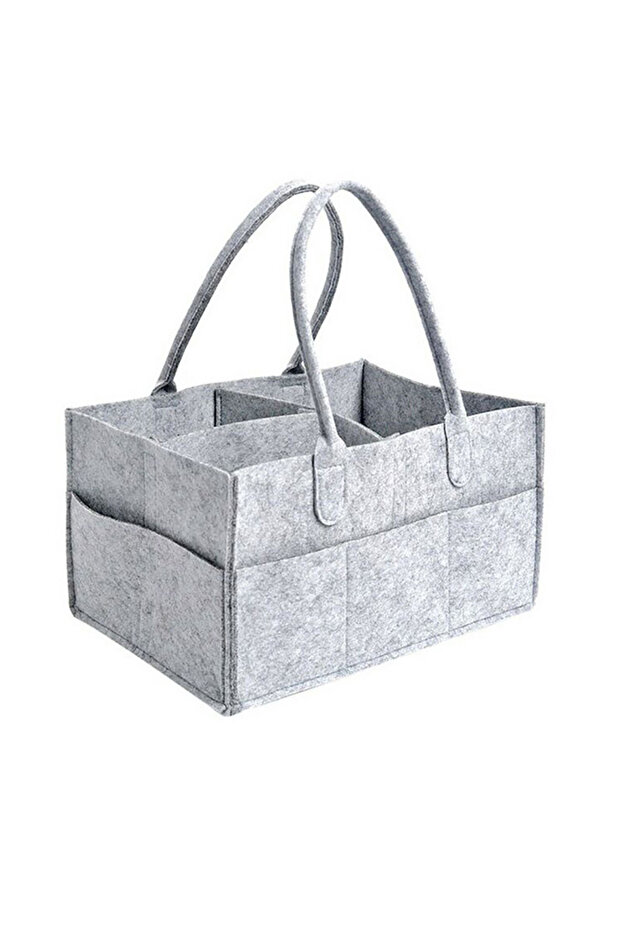 Gray Baby diaper ball bag Organizer Portable holder bag Change table and car nursery essentials stor