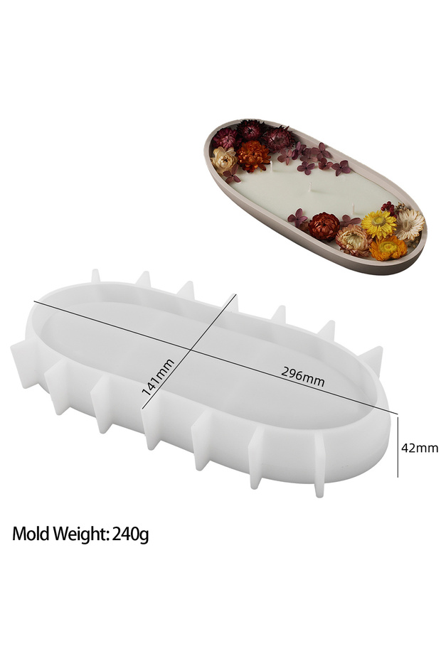 big Concrete Oval Candle Jar Silicone Mold DIY Ship Shape Craft Flowerpot Making Plaster Cement Stor