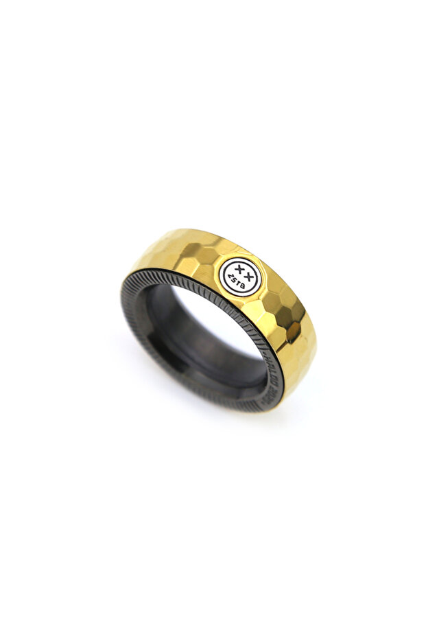 Gold Ratchet Ring Mechanical Fidget EDC Toys Stainless Steel Adjustable Haptic Ring Fingertip Metal