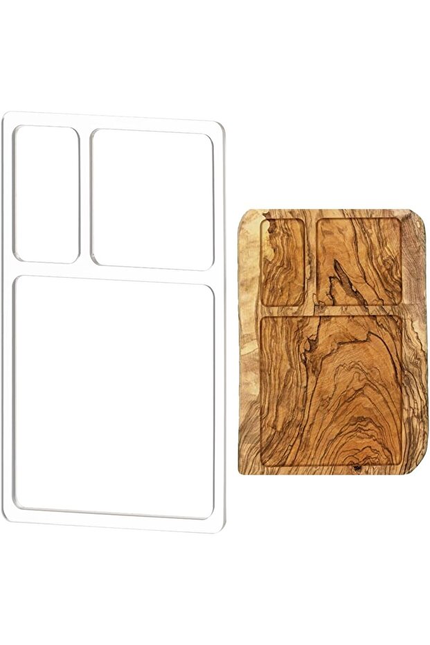 AECH09-04589 3 Pocket Valet Tray Router Templates Rectangle Clear Acrylic Template Woodworking Route