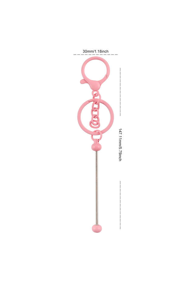 2pcs candy pink 2Pcs New Metal Keyring Bead Lobster Claw Clasp KeyChain DIY Bead For Jewelry Making