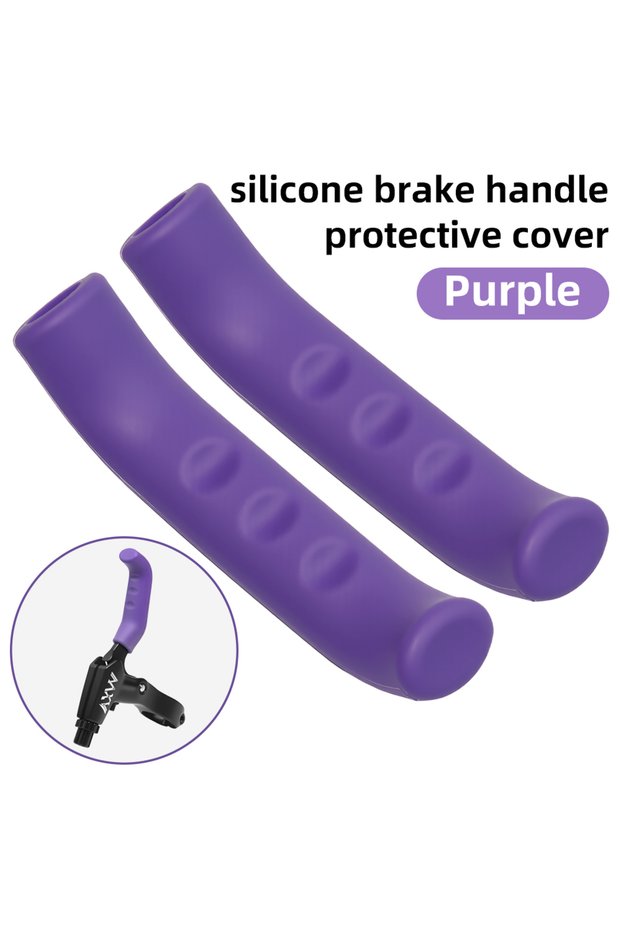 PURPLE 1 Pair Road MTB Bicycle Brake Handle Protection Cover Silicone Anti-slip Cover Sleeve Brake