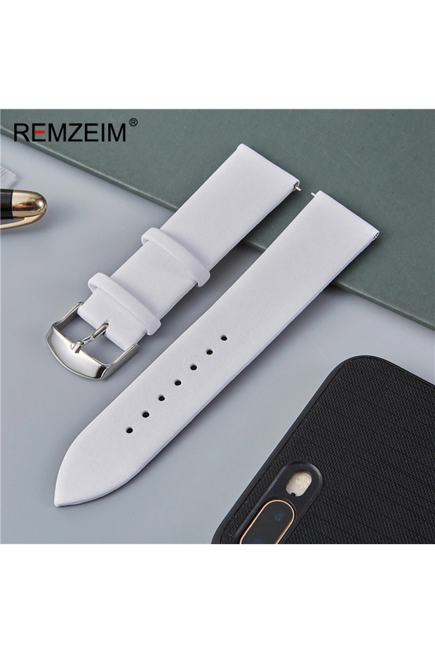 20mm White Soft Ultra-thin Leather Watch Strap 16mm 18mm 20mm 22mm White Brown Black Leather Watchba