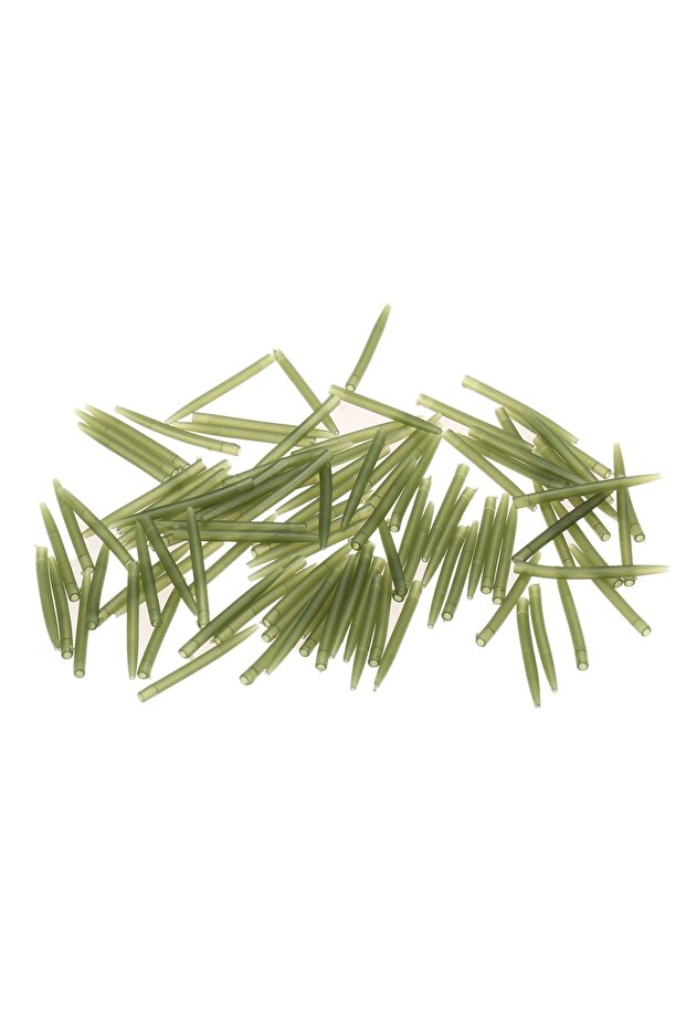 Green 38mm 100pcs 30/50/100pcs 54mm Anti Tangle Rubber Sleeves Connect with Fishing Hook Carp Coarse