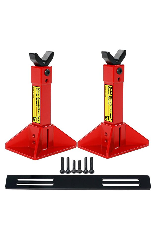 Red 1pair 2pcs Metal Mini Jack Stands Decoration Repairing Tool For 1/10 Rc Crawler Car Traxxas Trx4