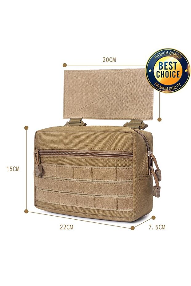 TAN 1000D Tactical Sack Pouch Sub Abdominal Drop Down Belly Utility Bag For D3 Chest Rig MK3 Hunting