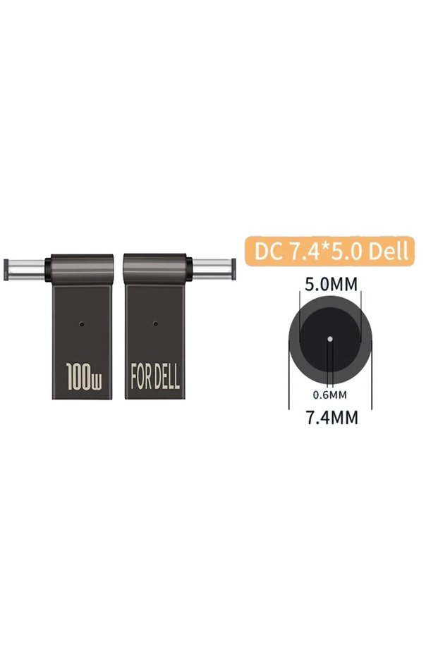 7.4-5.0mm (for Dell) 100W USB Type C Fast Charging Adapter Plug Connector Universal USB C Laptop Ch