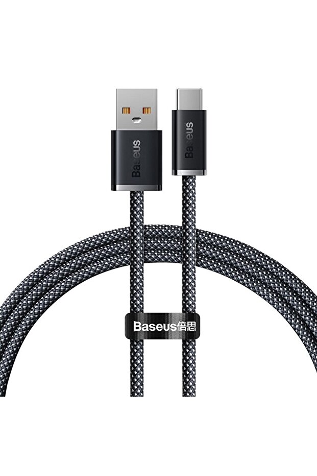 كابل USB-A إلى USB-C بطول 2 متر، لون أزرق داكن، بقدرة 100 واط، يدعم الشحن السريع USB-C PD.