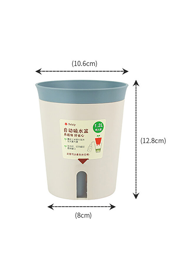 M Blue Double Layer Self Watering Hydroponics Flower Pot Plastic Lazy Automatic Water-Absorbing Plan