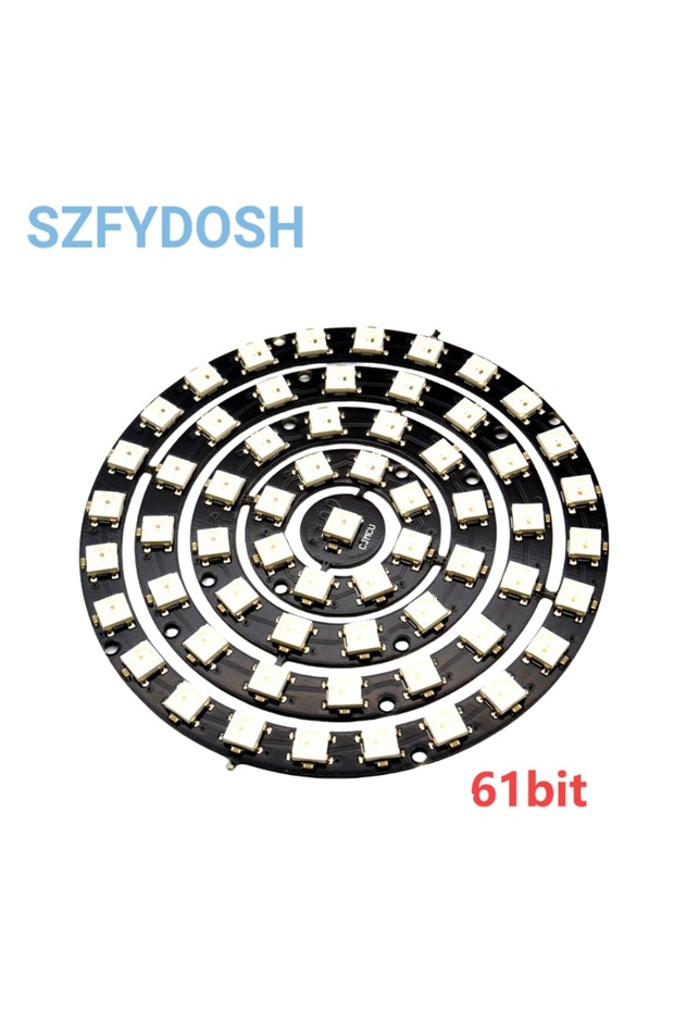 61 bit 1/3/4/7/8/12/24/32/40/64-bit WS2812 5050 RGB LED Ring Built-in Full-color Drive Lanterns Roun