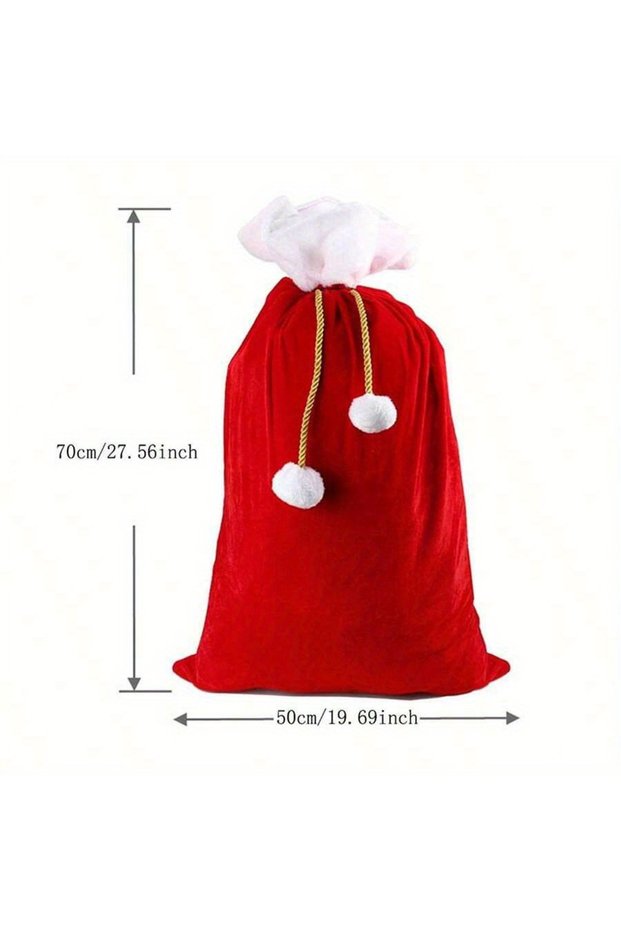 1pcs As Picture 1pcs 1Pcs Extra Large Santa Gift Sack Christmas Santa Gift Sack Santa Velvet Sack wi