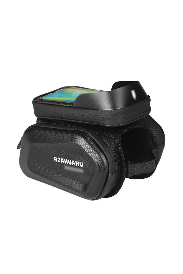 BLACK Bicycle bag, pipe bag, front beam bag, waterproof mountain bike front bag, mobile phone bag, h