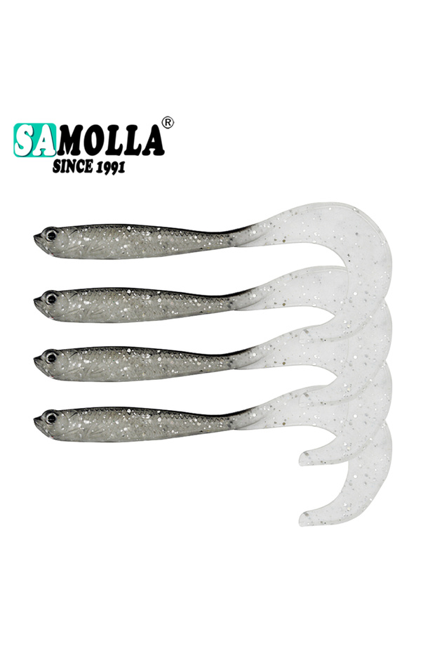 d 4pcs/lot Soft Worm Baits, Long Tail Bass Baits, Lifelike Fishing Lure 4PCS Jigging Wobblers Fishi.
