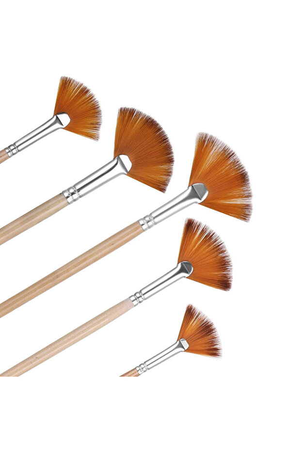 5PCs 5pcs Paint Brushes Set Fan Brushes Acrylic Paint Brushes Oil Painting Brushes with Nylon Hair S